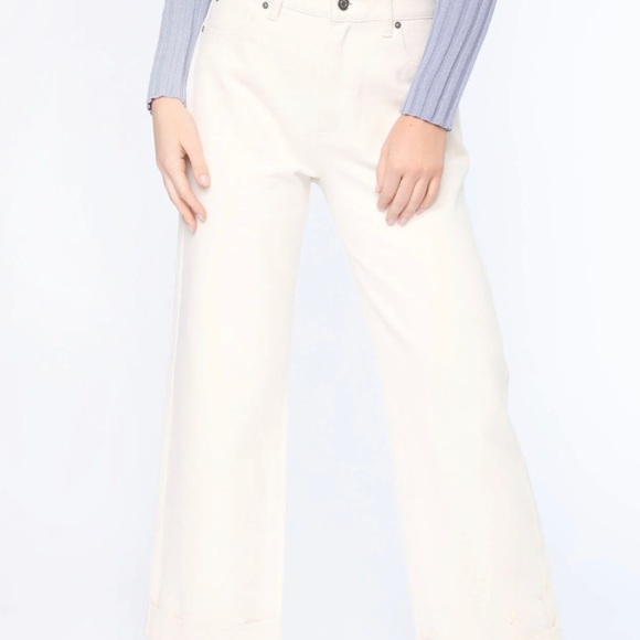 Fashion Nova — Nina High Rise Straight Leg - Cream size 29 - Picture 2 of 6